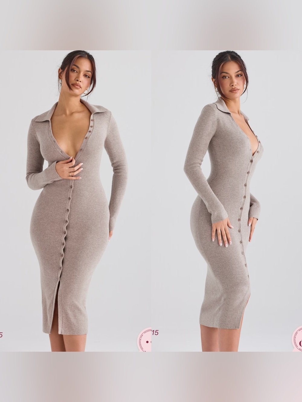 🩷Firm Price🩷House of CB Yvette beige cashmere knit midi dress - Picture 6 of 13